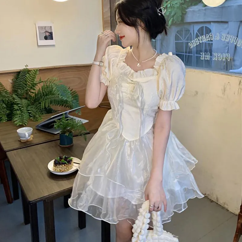 Qiuerle Short Sleeved Dress Women's-4