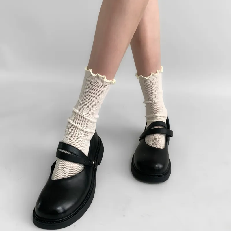 Evening Classroom Mid Calf Socks Women's 3 Pack White-5