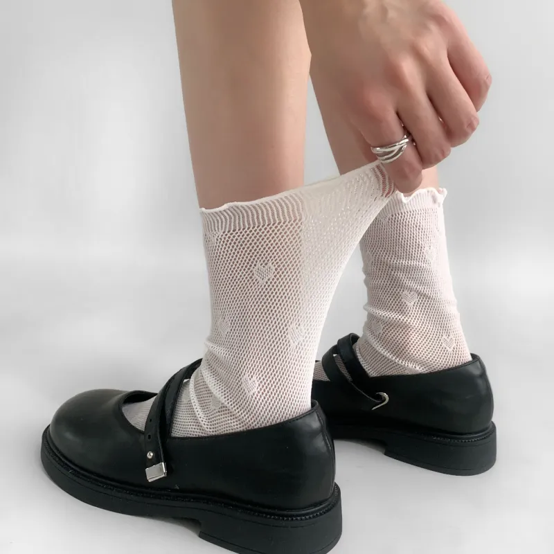 Evening Classroom Mid Calf Socks Women's 3 Pack White-1