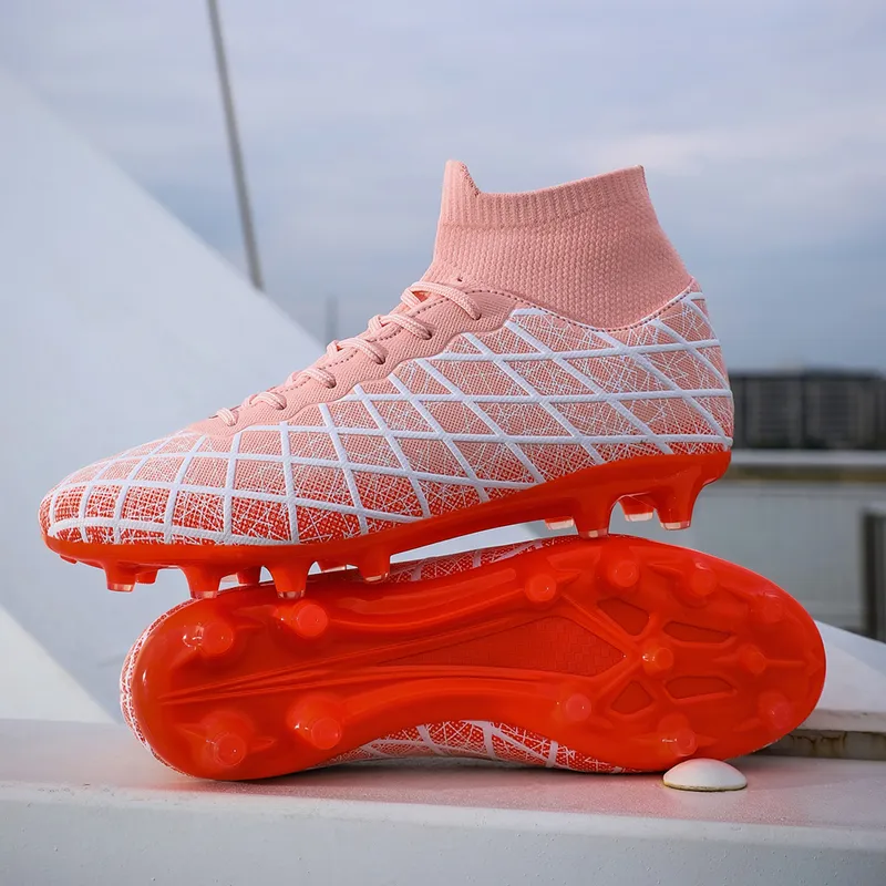 BIANSULONG FG Rubber Long Studs TF Rubber Broken Studs Cushioned Slip Resistant Abrasion Resistant Soccer Shoes Unisex-38