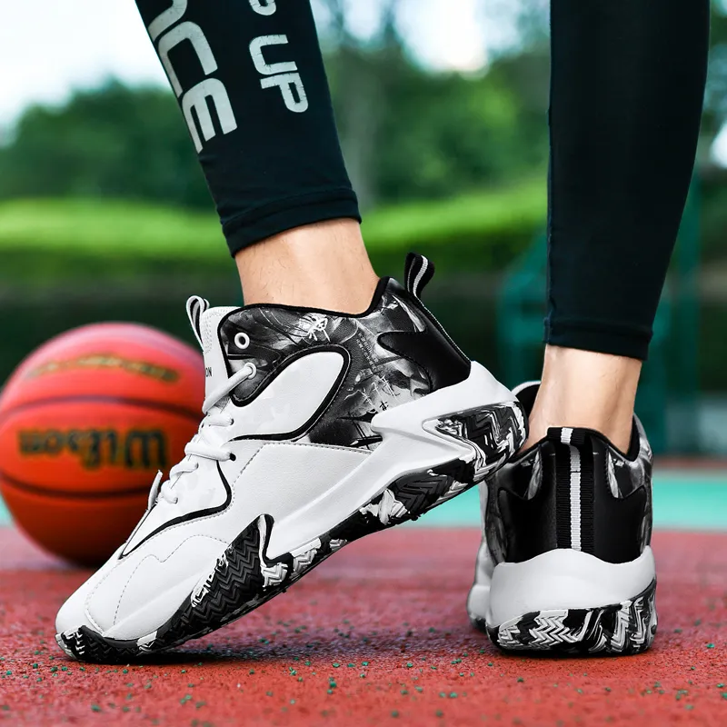 BIANSULONG Cushioned Slip-Resistant Abrasion-Resistant High-Top Basketball Shoes Unisex-3
