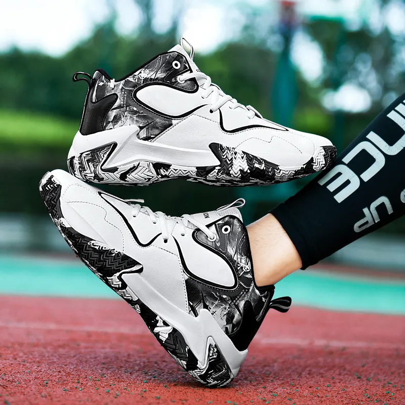BIANSULONG Cushioned Slip-Resistant Abrasion-Resistant High-Top Basketball Shoes Unisex-1