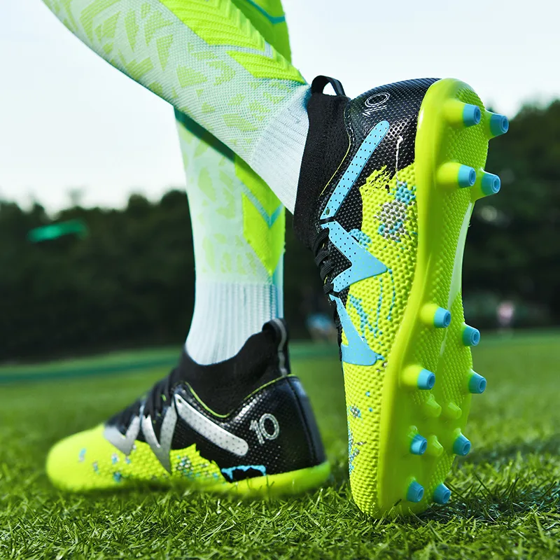 BIANSULONG Soccer Shoes Unisex Low Top Neon Green-2