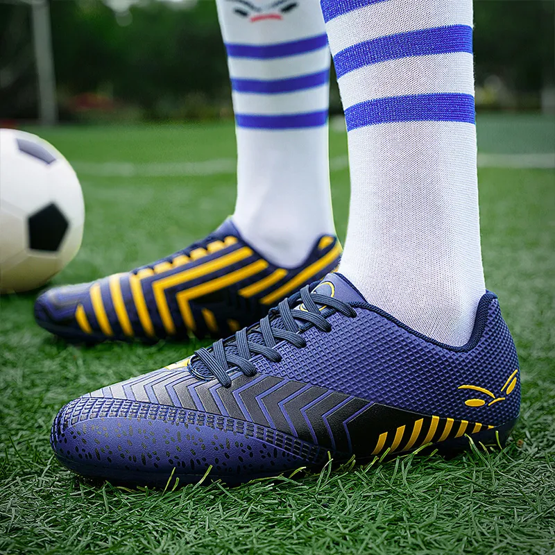 BIANSULONG FG Rubber Long Studs Cushioning Anti-Slip Wear-Resistant Impact-Resistant Soccer Shoes Unisex Blue-1