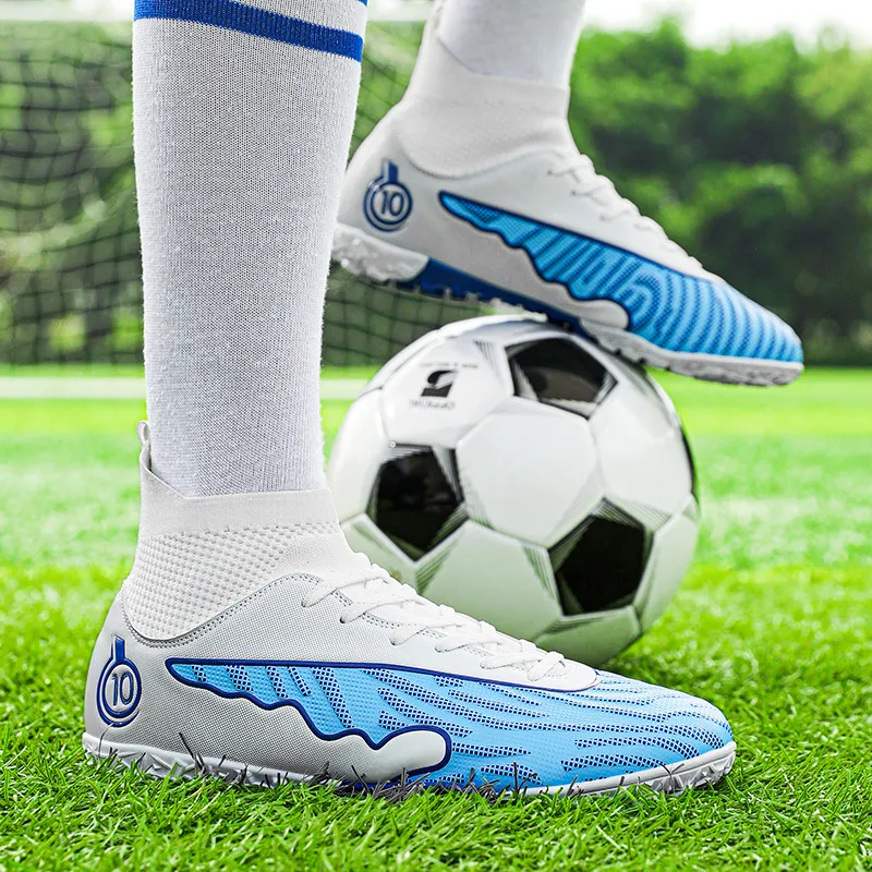 BIANSULONG FG Rubber Long Studs Artificial Ground Breathable Support Impact Resistant Soccer Shoes Unisex-9