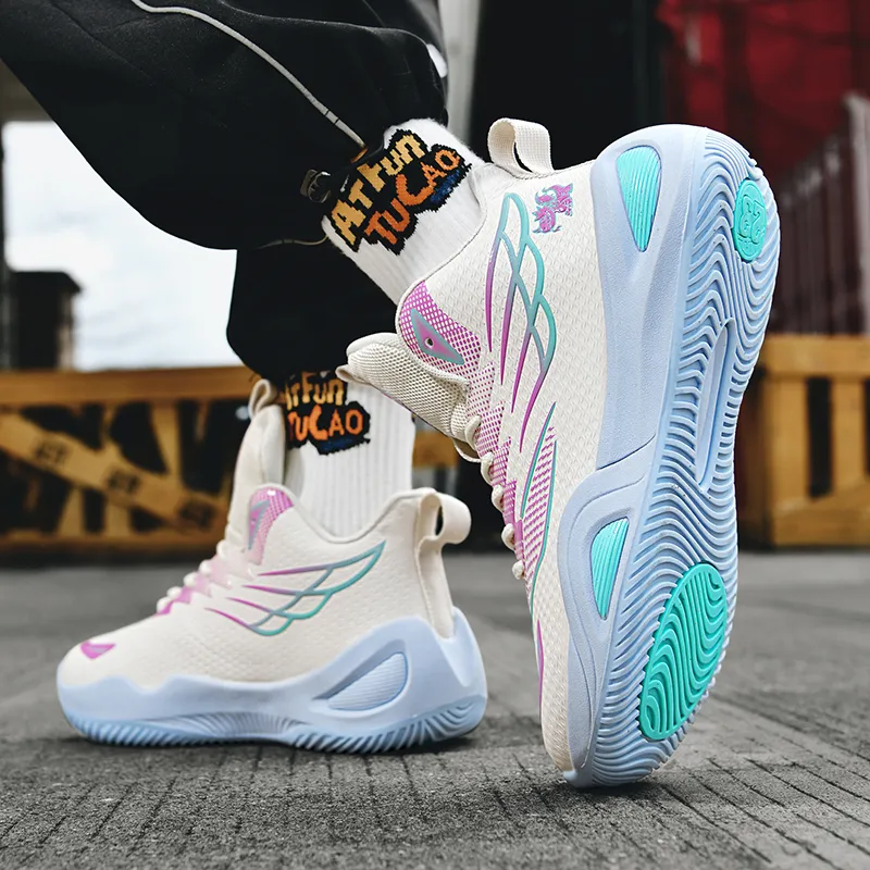 BIANSULONG Shock Absorbers With Slip Resistant And Abrasion Resistant Properties High Top Basketball Shoes Unisex-2