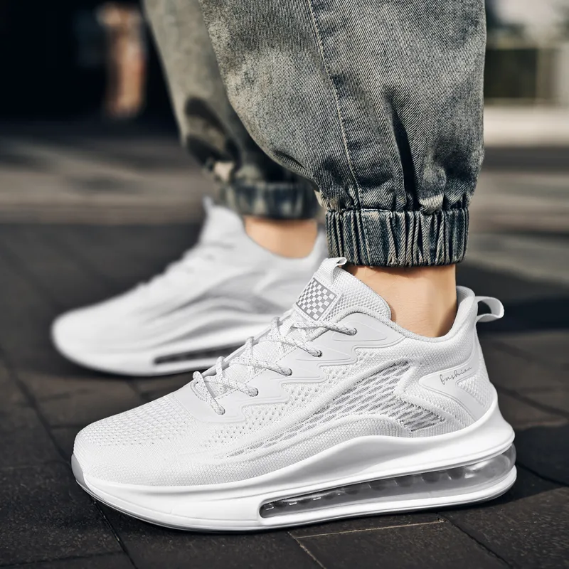 BIANSULONG Cushioned Slip-Resistant Abrasion-Resistant Low-Top Full-Length Air Cushion Casual Running Shoes Men's-7