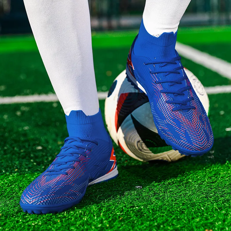 BIANSULONG Soccer Shoes Unisex High Top Black/White/Blue/Pink-24