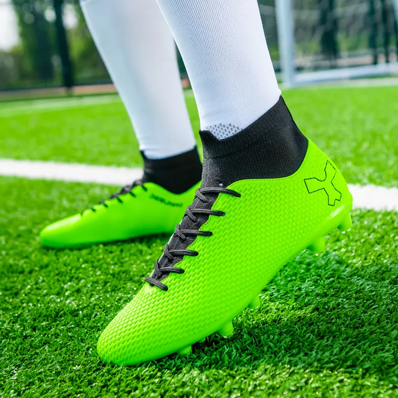 BIANSULONG FG Rubber Long Studs TF Rubber Broken Studs Cushioned Slip-Resistant Abrasion-Resistant Soccer Shoes Unisex-24