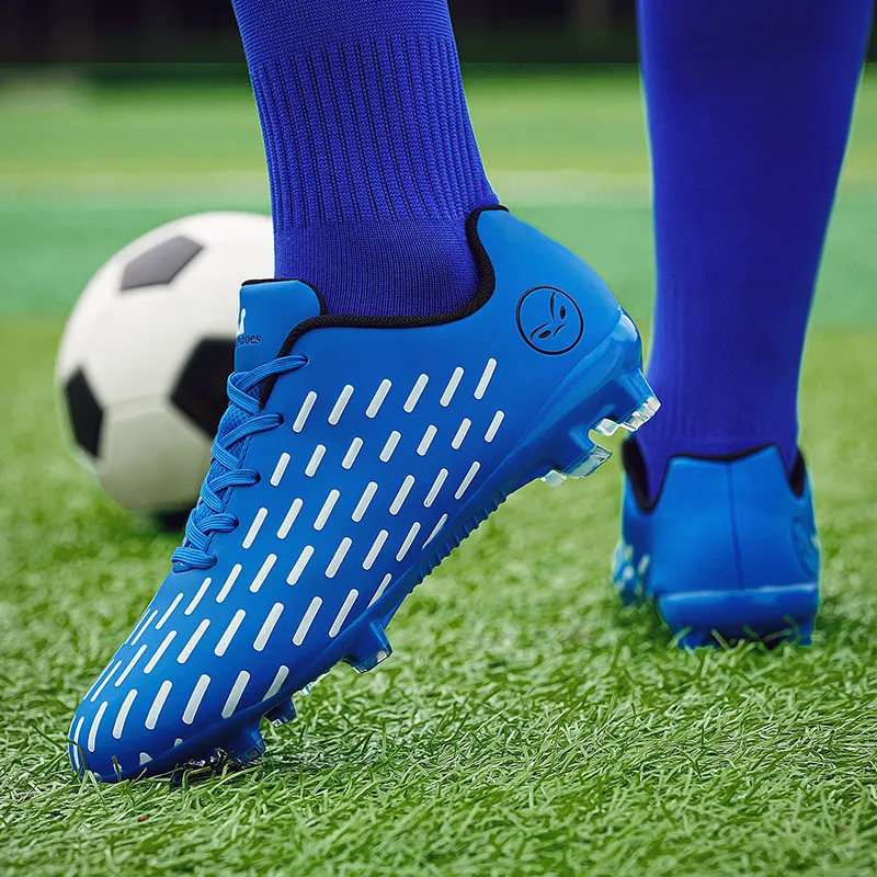BIANSULONG FG Rubber Long Studs Artificial Ground Wear Resistant Coverage Impact Resistant Soccer Shoes Unisex Blue-3