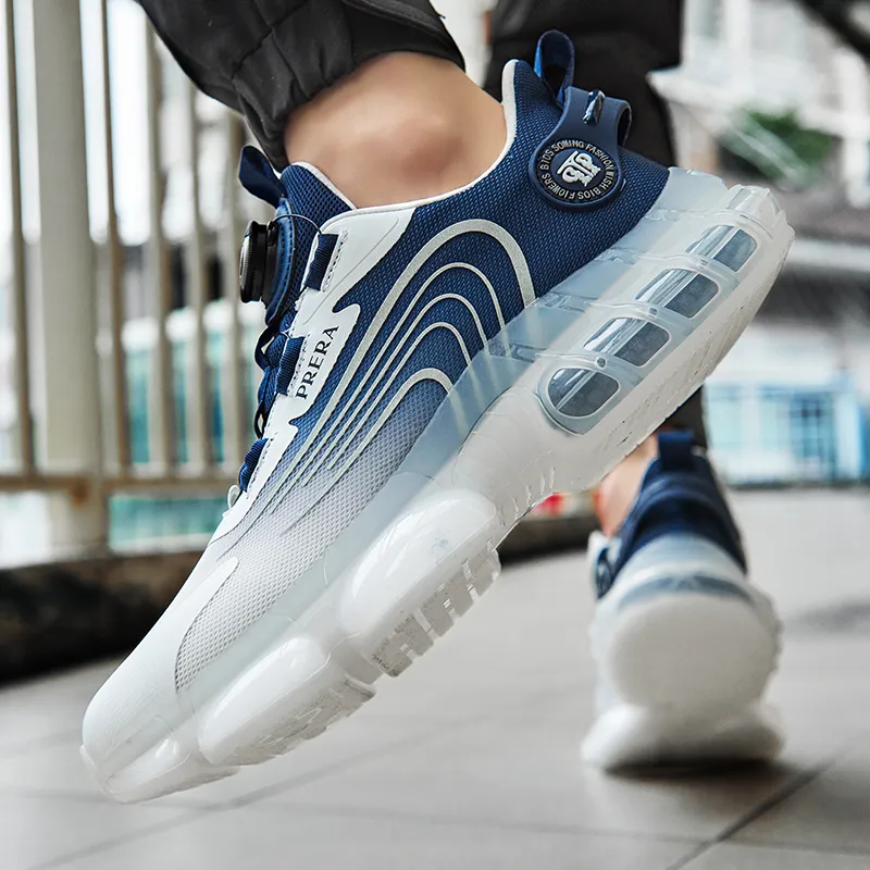 BIANSULONG Running Shoes Unisex Low Top White Blue-4