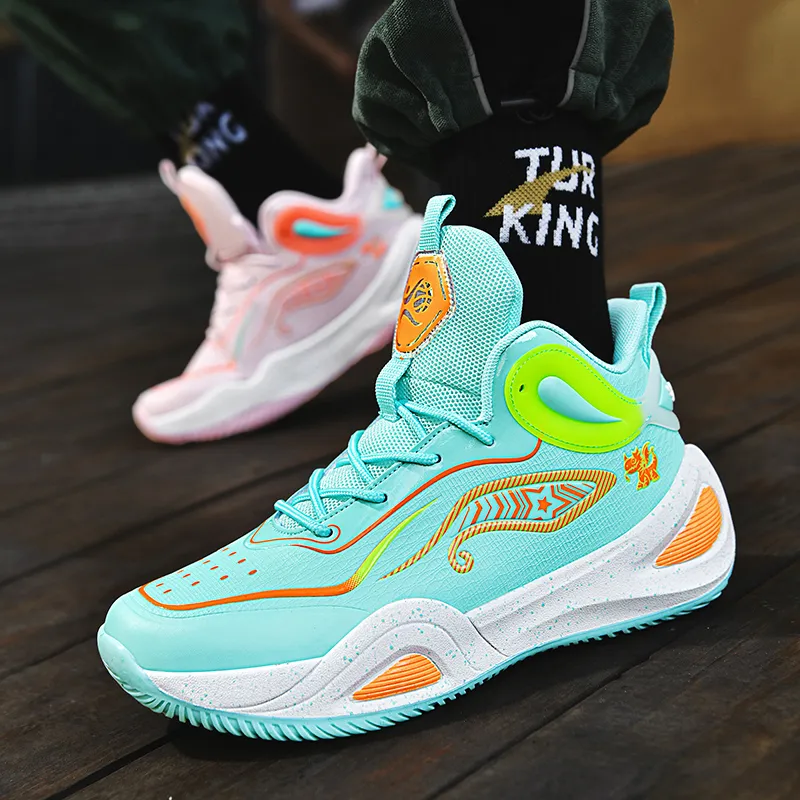 BIANSULONG Shock Absorbers With Slip Resistant And Abrasion Resistant Properties Mid Top Basketball Shoes Unisex-14
