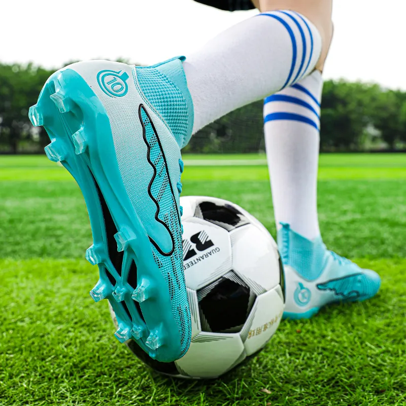 BIANSULONG FG Rubber Long Studs Artificial Ground Breathable Support Impact Resistant Soccer Shoes Unisex-24