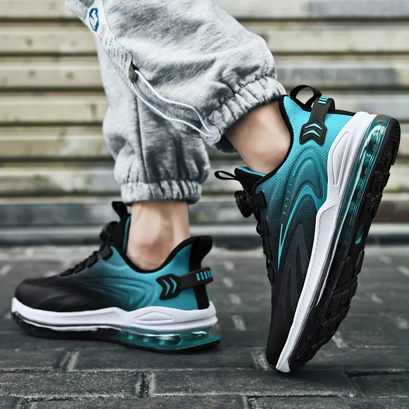 BIANSULONG Cushioned Slip-Resistant Abrasion-Resistant Low-Top Full-Length Air Cushion Running Shoes Men's Black-7