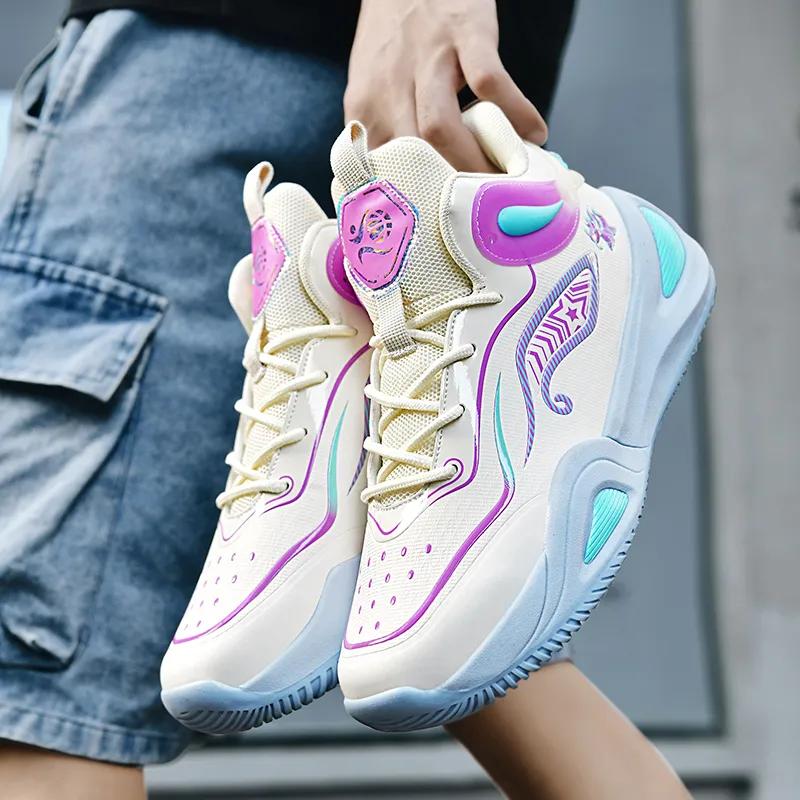 BIANSULONG Shock Absorbers With Slip Resistant And Abrasion Resistant Properties Mid Top Basketball Shoes Unisex-2
