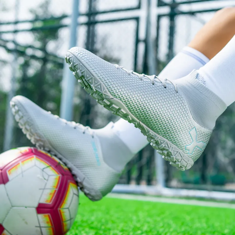 BIANSULONG FG Rubber Long Studs TF Rubber Broken Studs Cushioned Slip-Resistant Abrasion-Resistant Soccer Shoes Unisex-37