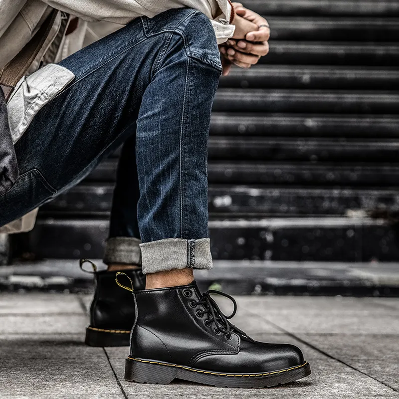BIANSULONG Ankle-Length Martin Boot Low Heel-1