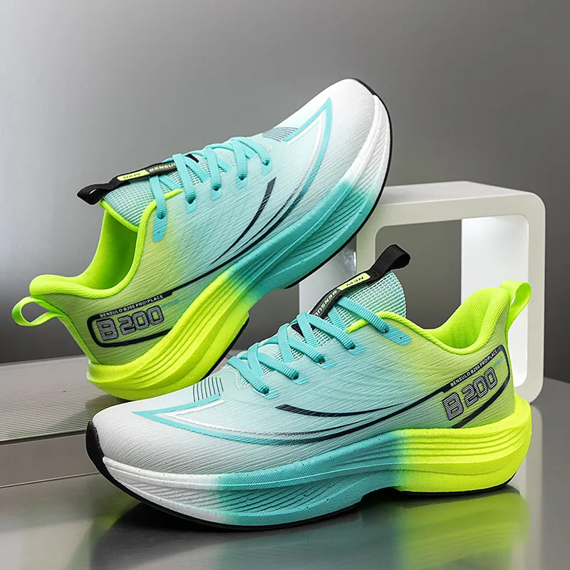 BIANSULONG Cushioning, Slip Resistant, Rebound Low Top Casual Running Shoes Men's Turquoise Peak Green-2