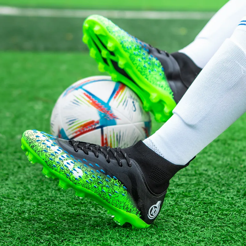 BIANSULONG Artificial Ground Cushioned Slip-Resistant Lightweight Soccer Shoes Unisex-1