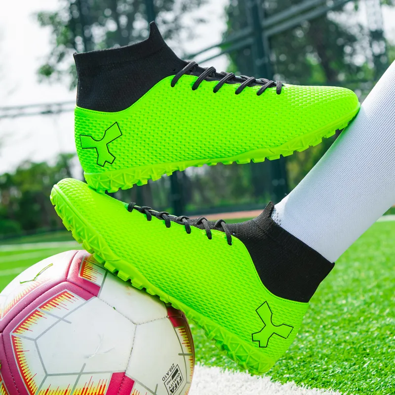 BIANSULONG FG Rubber Long Studs TF Rubber Broken Studs Cushioned Slip-Resistant Abrasion-Resistant Soccer Shoes Unisex-26