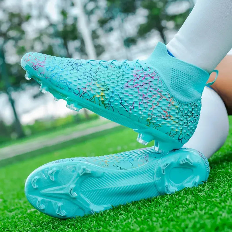 BIANSULONG FG Rubber Long Studs Soft Ground Firm Ground Cushioned Slip-Resistant Abrasion-Resistant Soccer Shoes Unisex-4