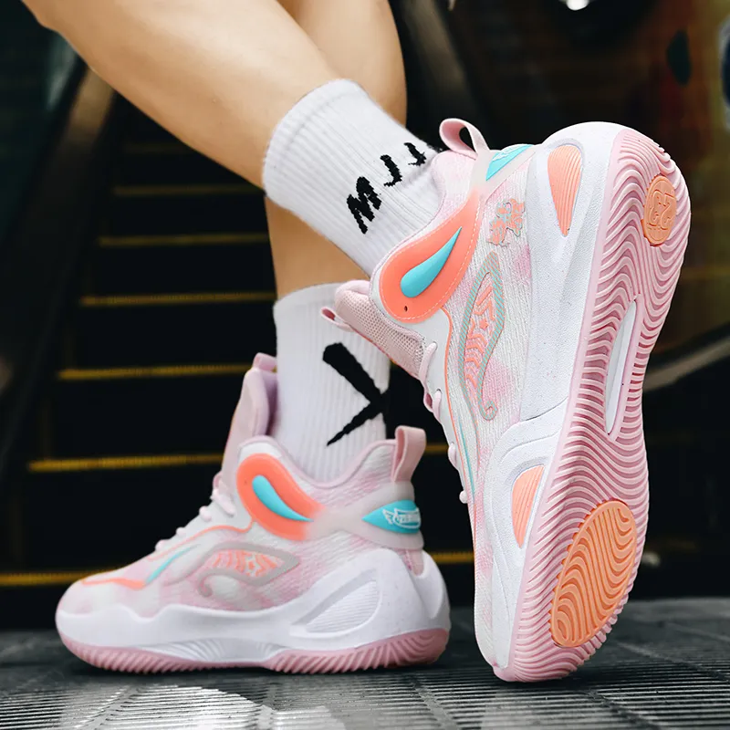 BIANSULONG Cushioning, Slip Resistant, Abrasion Resistant, Coverage, Support, Rebound High Top Basketball Shoes Unisex-6