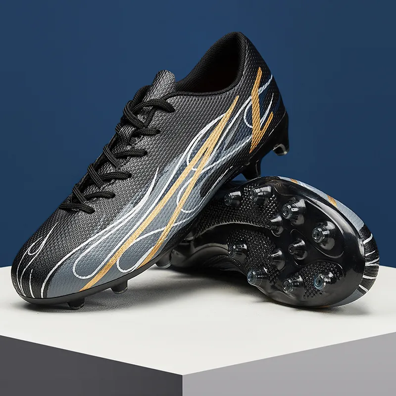 BIANSULONG Soft Ground Abrasion Resistant Coverage Impact Resistant Soccer Shoes Unisex Black-8