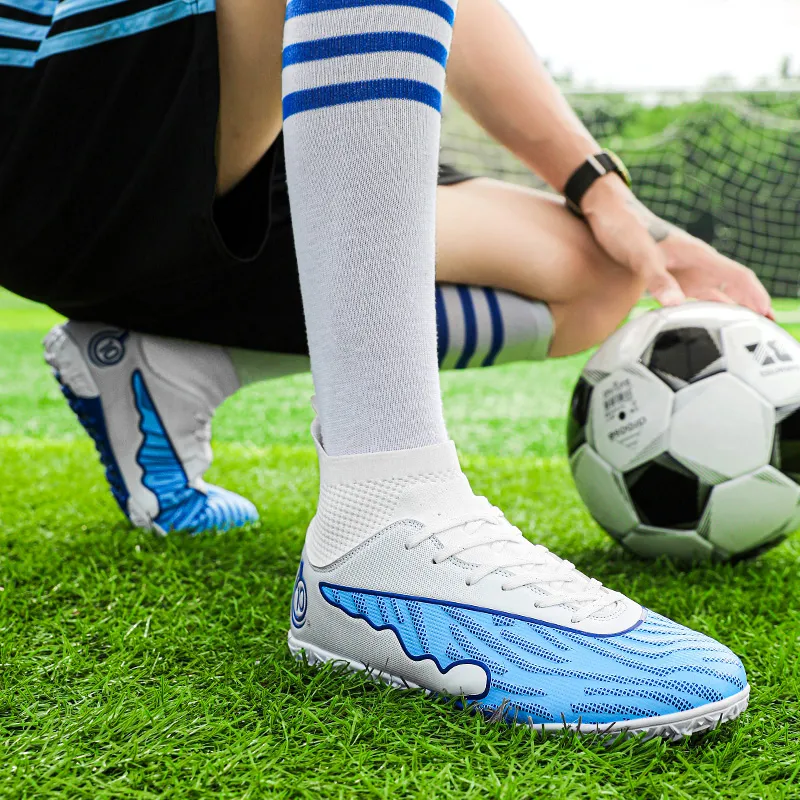 BIANSULONG FG Rubber Long Studs Artificial Ground Breathable Support Impact Resistant Soccer Shoes Unisex-10