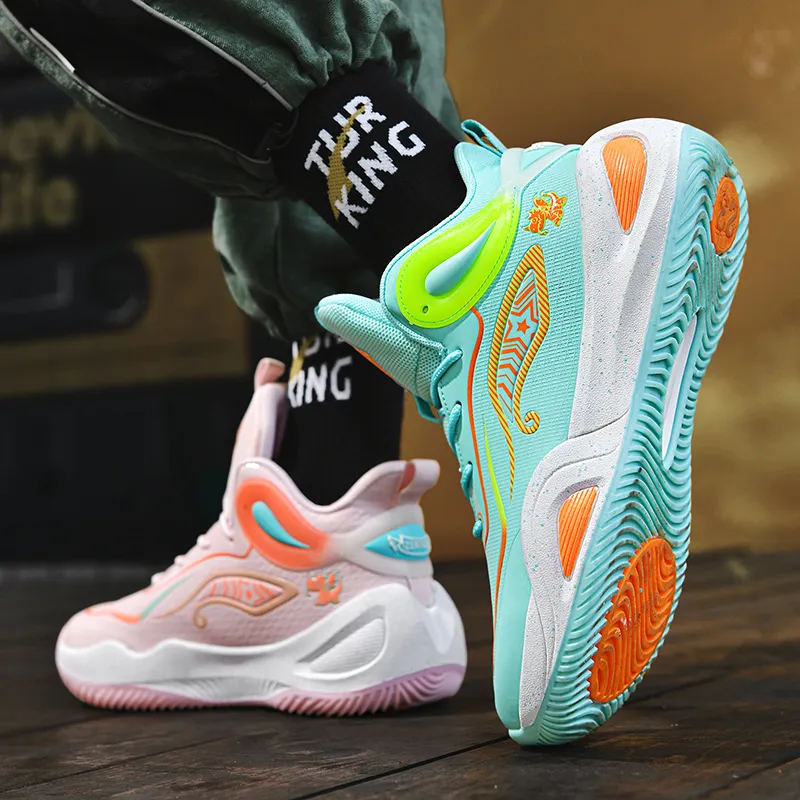 BIANSULONG Shock Absorbers With Slip Resistant And Abrasion Resistant Properties Mid Top Basketball Shoes Unisex-12