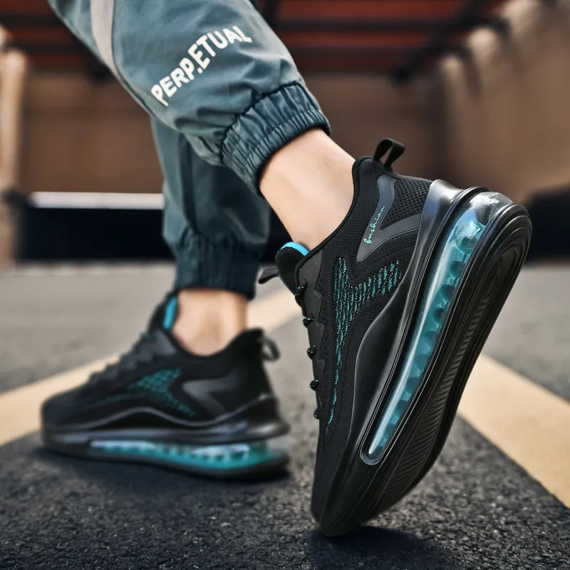 BIANSULONG Cushioned Slip-Resistant Abrasion-Resistant Low-Top Full-Length Air Cushion Casual Running Shoes Men's-2