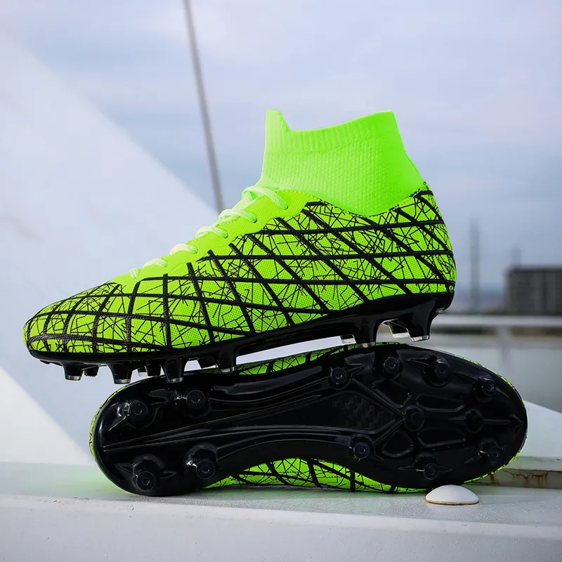 BIANSULONG FG Rubber Long Studs TF Rubber Broken Studs Cushioned Slip Resistant Abrasion Resistant Soccer Shoes Unisex-27