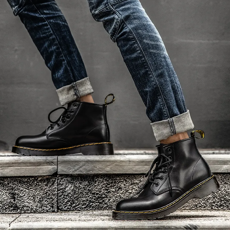 BIANSULONG Ankle-Length Martin Boot Low Heel-2