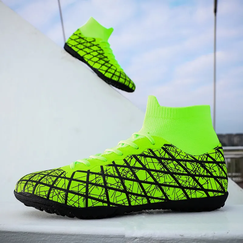 BIANSULONG FG Rubber Long Studs TF Rubber Broken Studs Cushioned Slip Resistant Abrasion Resistant Soccer Shoes Unisex-24