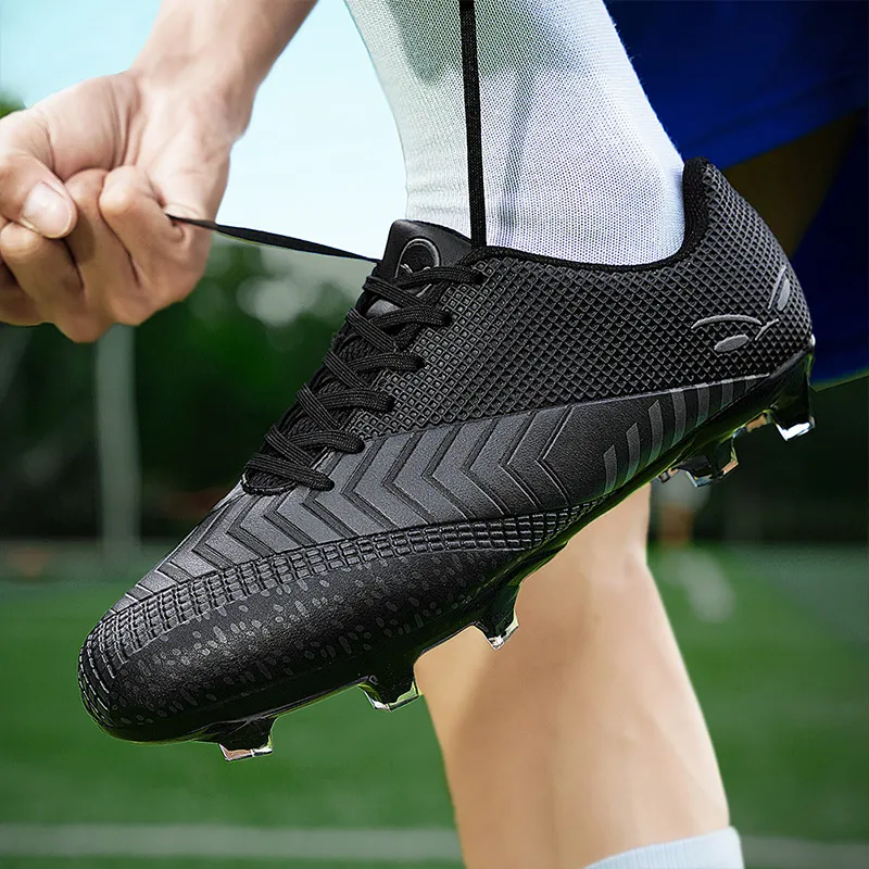 BIANSULONG FG Rubber Long Studs Soft Ground Wear-Resistant Coverage Impact-Resistant Soccer Shoes Unisex Black-4
