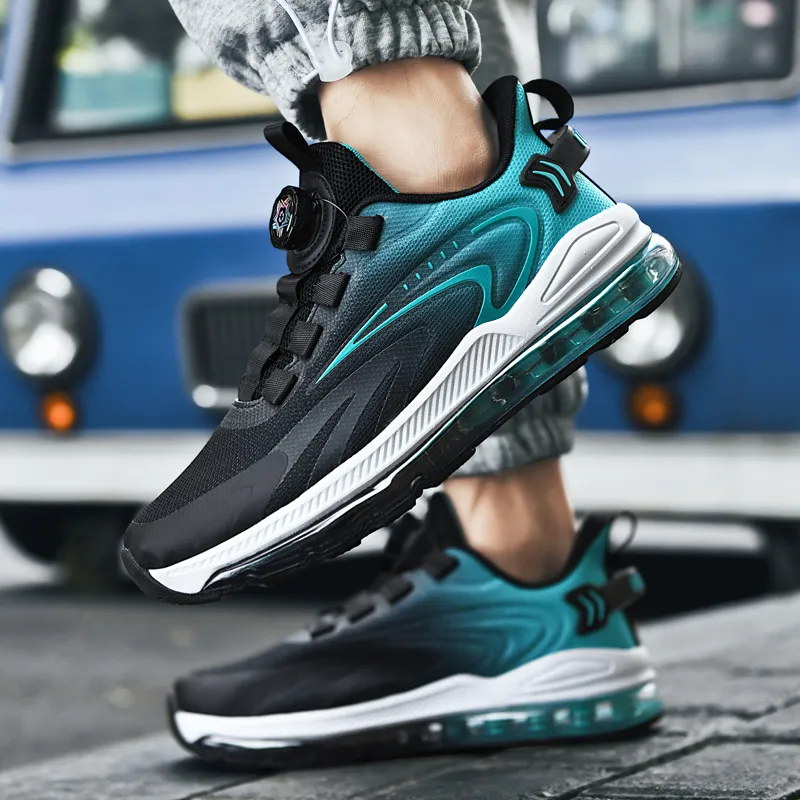 BIANSULONG Cushioned Slip-Resistant Abrasion-Resistant Low-Top Full-Length Air Cushion Running Shoes Men's Black-9