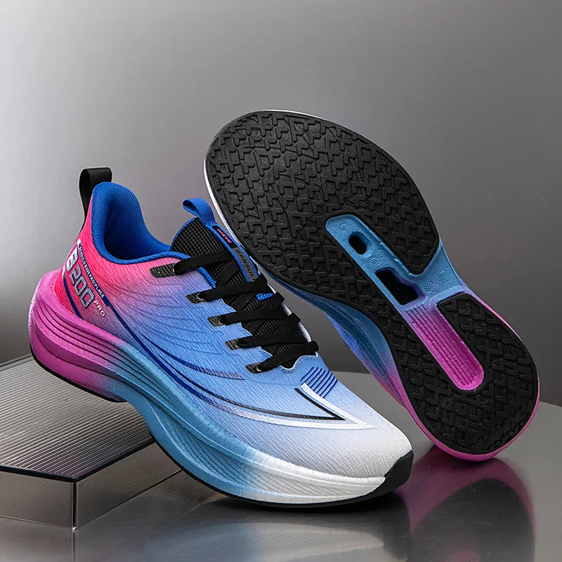 BIANSULONG Cushioning, Slip Resistant, Rebound Low Top Casual Long Distance Running Shoes Men's Electric Blue-1