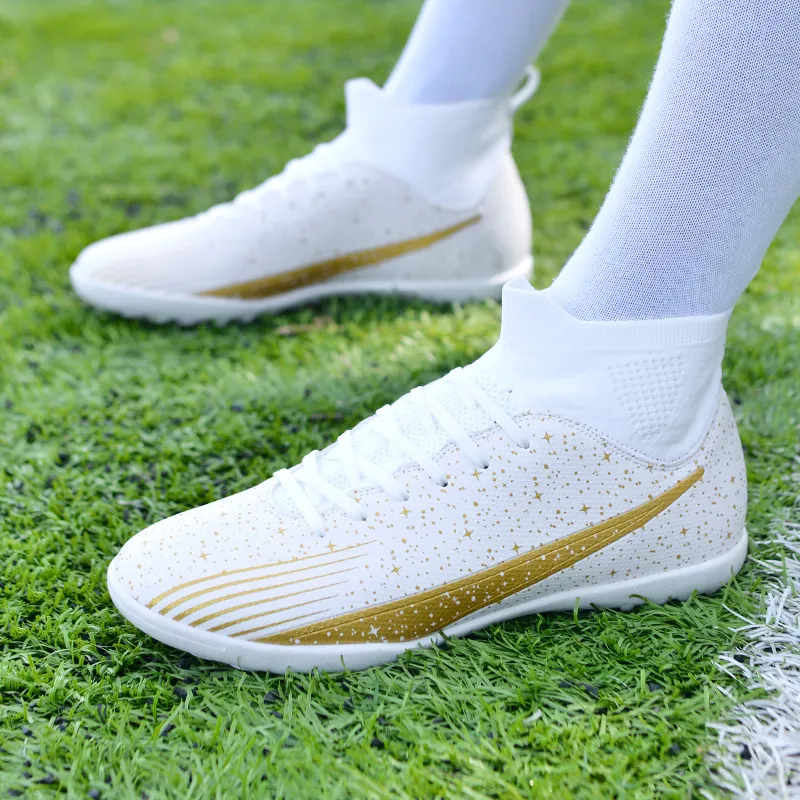 BIANSULONG Soccer Shoes Unisex Low Top White-4
