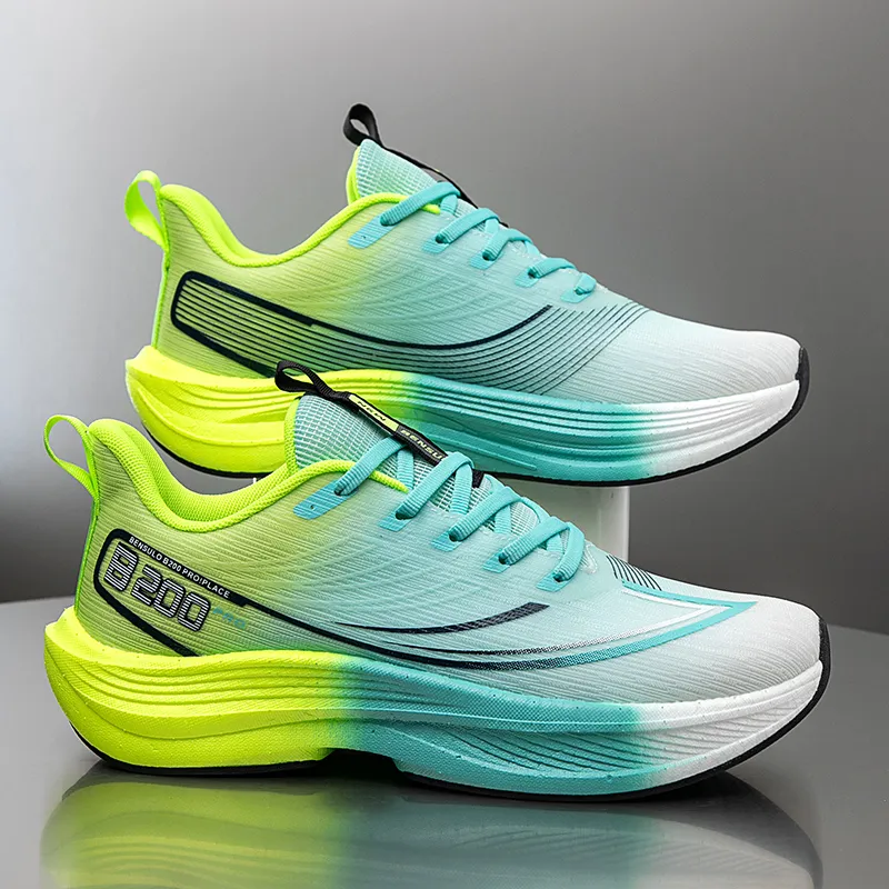 BIANSULONG Cushioning, Slip Resistant, Rebound Low Top Casual Running Shoes Men's Turquoise Peak Green-1