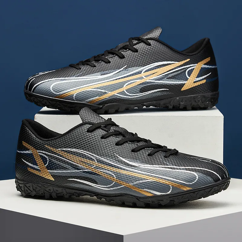 BIANSULONG Soft Ground Abrasion Resistant Coverage Impact Resistant Soccer Shoes Unisex Black-3