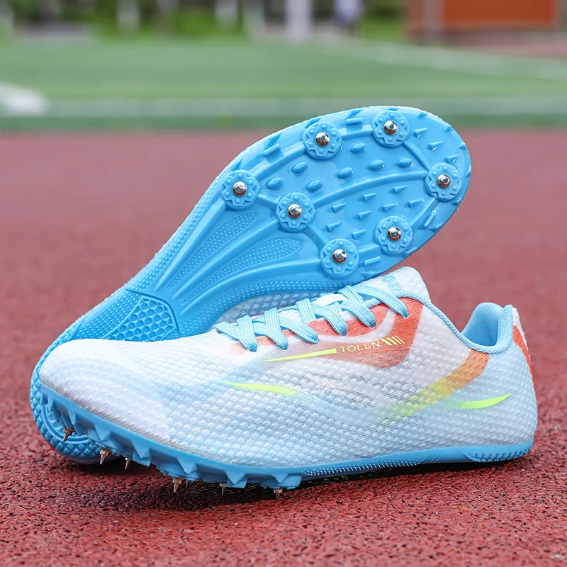 BIANSULONG Cushioned Slip Resistant Abrasion Resistant Low Top Training Running Shoes Unisex White Blue Orange-4