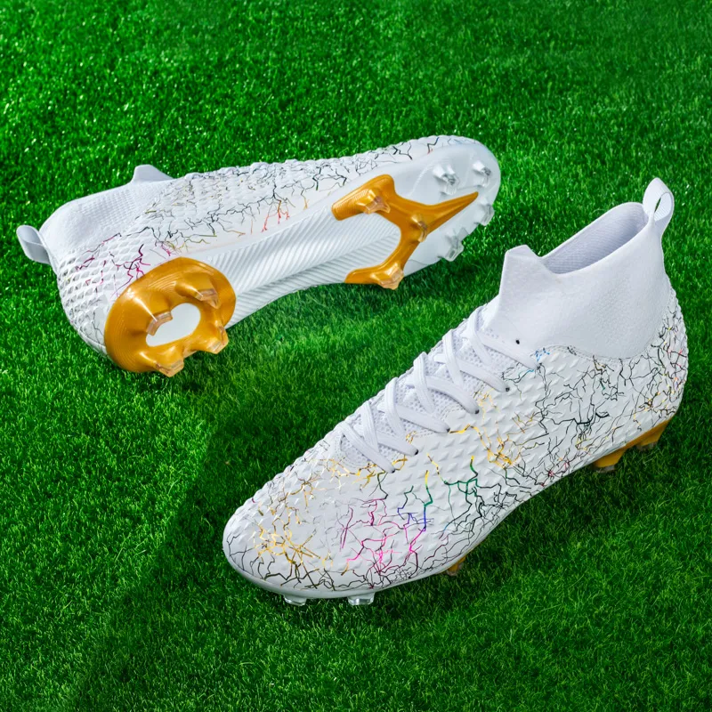 BIANSULONG FG Rubber Long Studs Soft Ground Firm Ground Cushioned Slip-Resistant Abrasion-Resistant Soccer Shoes Unisex-7