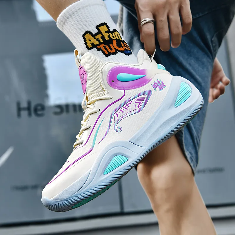 BIANSULONG Shock Absorbers With Slip Resistant And Abrasion Resistant Properties Mid Top Basketball Shoes Unisex-5