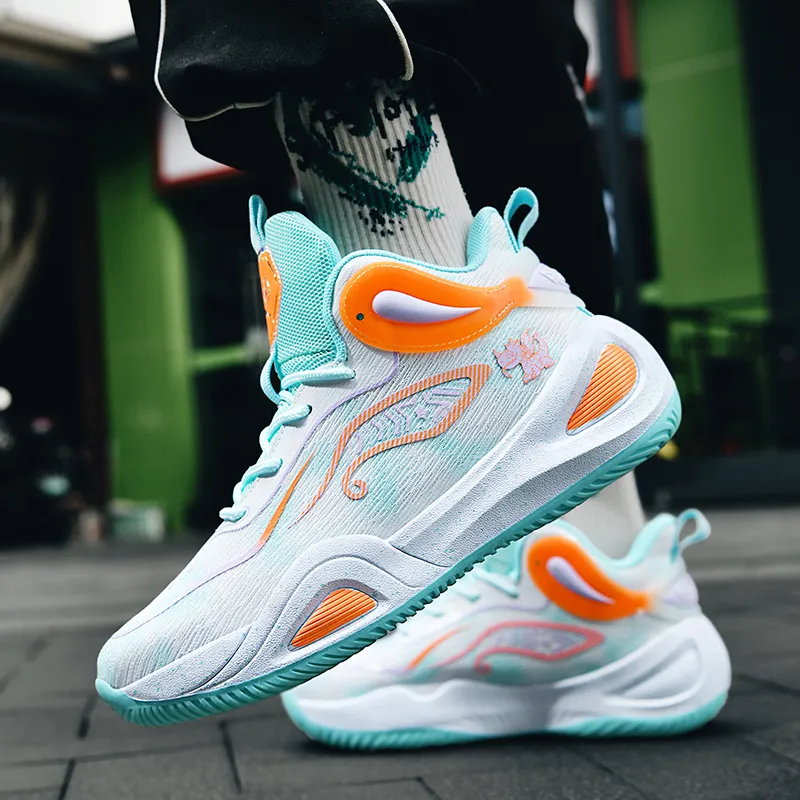 BIANSULONG Cushioning, Slip Resistant, Abrasion Resistant, Coverage, Support, Rebound High Top Basketball Shoes Unisex-2