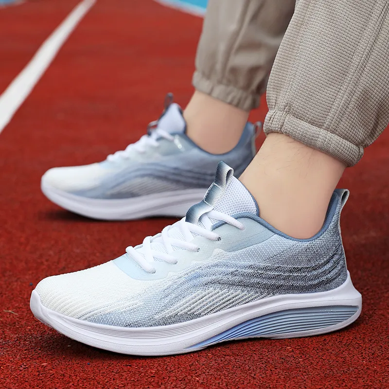 BIANSULONG Running Shoes Unisex Low Top Sky Blue Gray-3