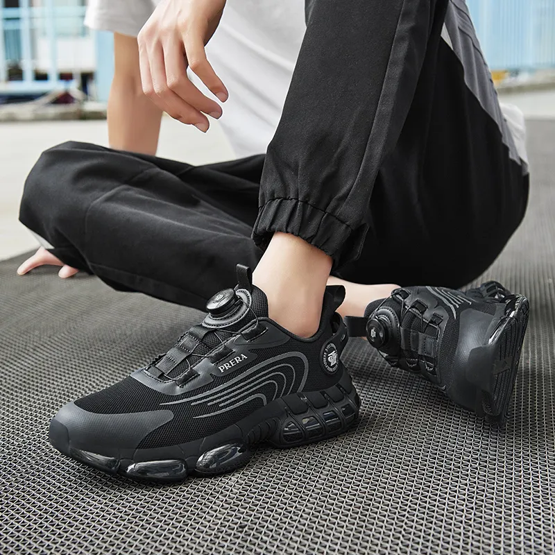 BIANSULONG Reflective Rebound Height Increasing Breathable Low-Top Casual Running Shoes Unisex Black-4