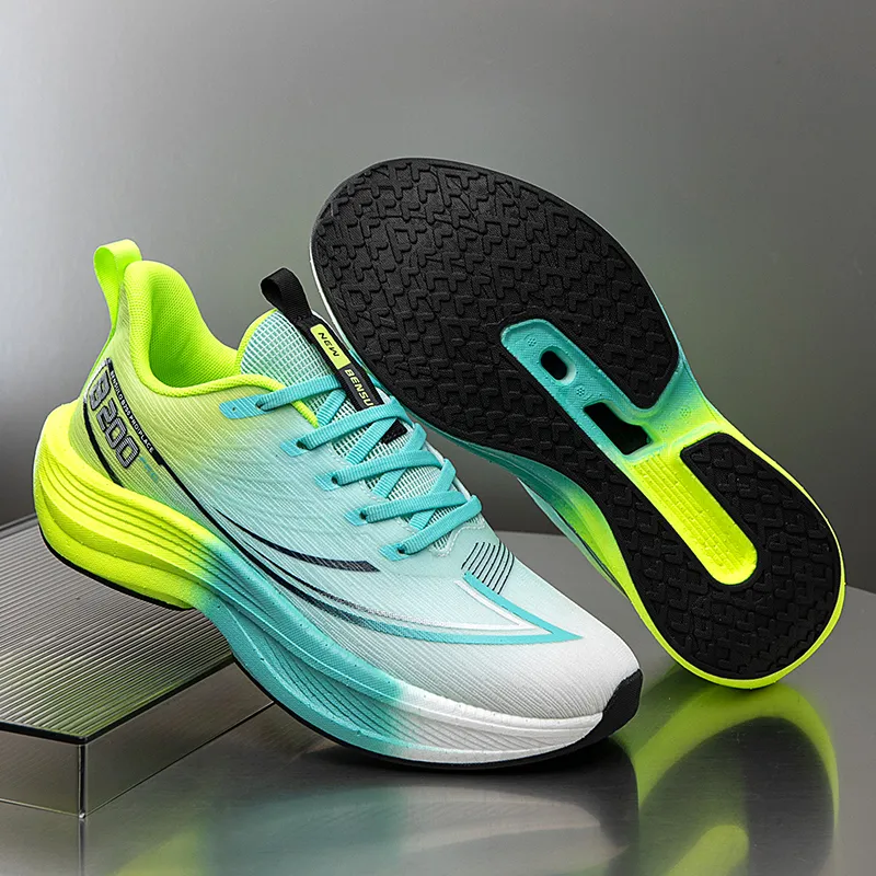 BIANSULONG Cushioning, Slip Resistant, Rebound Low Top Casual Running Shoes Men's Turquoise Peak Green-3