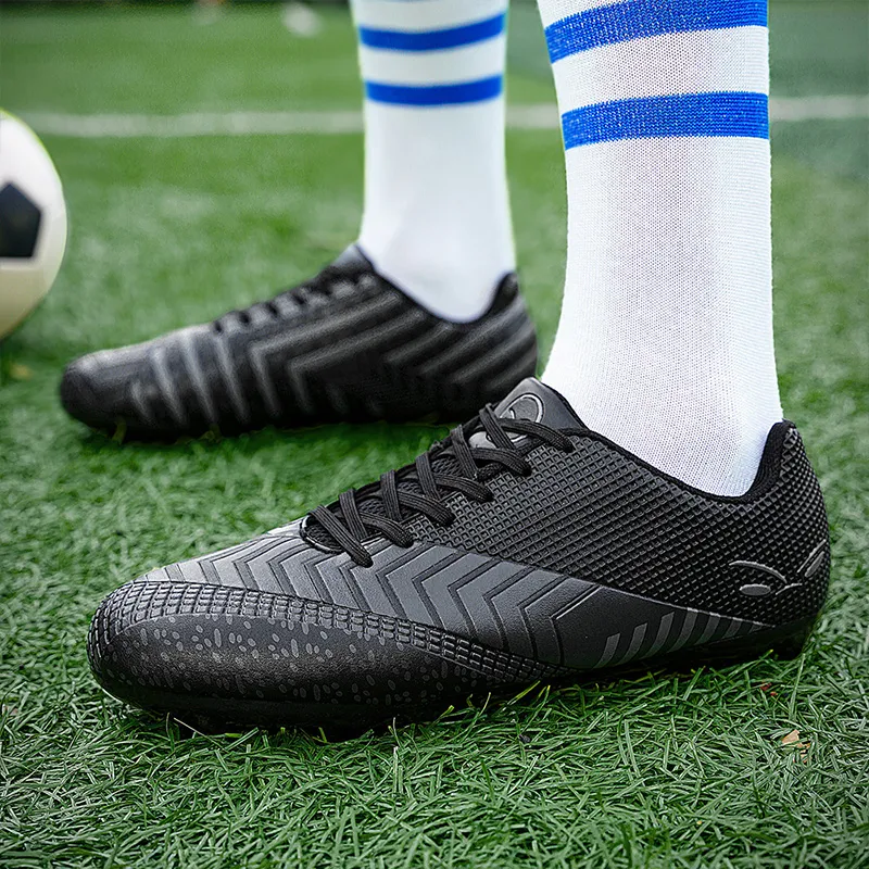 BIANSULONG FG Rubber Long Studs Soft Ground Wear-Resistant Coverage Impact-Resistant Soccer Shoes Unisex Black-2