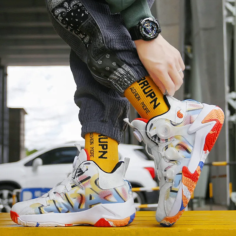 BIANSULONG Basketball Shoes Unisex High Top White Multicolor-5