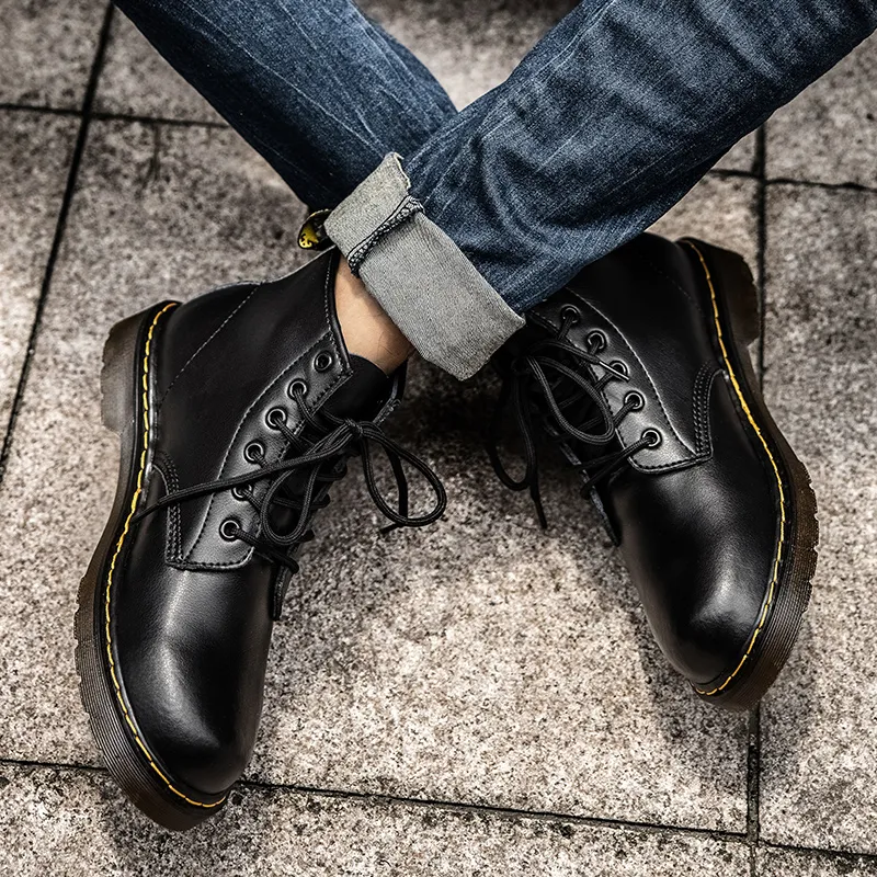 BIANSULONG Ankle-Length Martin Boot Low Heel-3