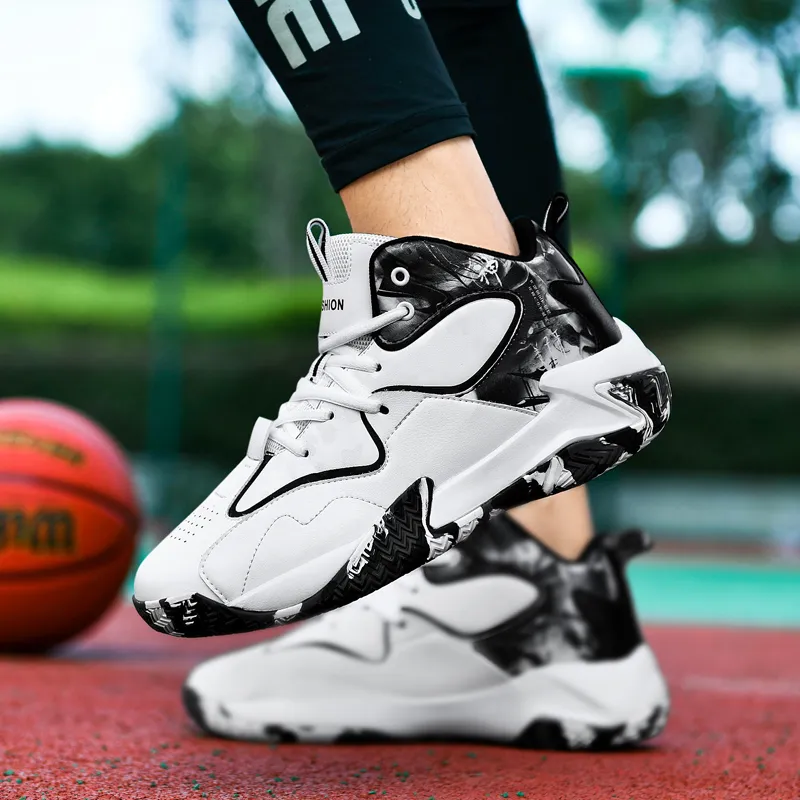 BIANSULONG Cushioned Slip-Resistant Abrasion-Resistant High-Top Basketball Shoes Unisex-4